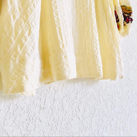 Theme Boutique Embroidered Puff Sleeve Peasant Top - Picture 7 of 9